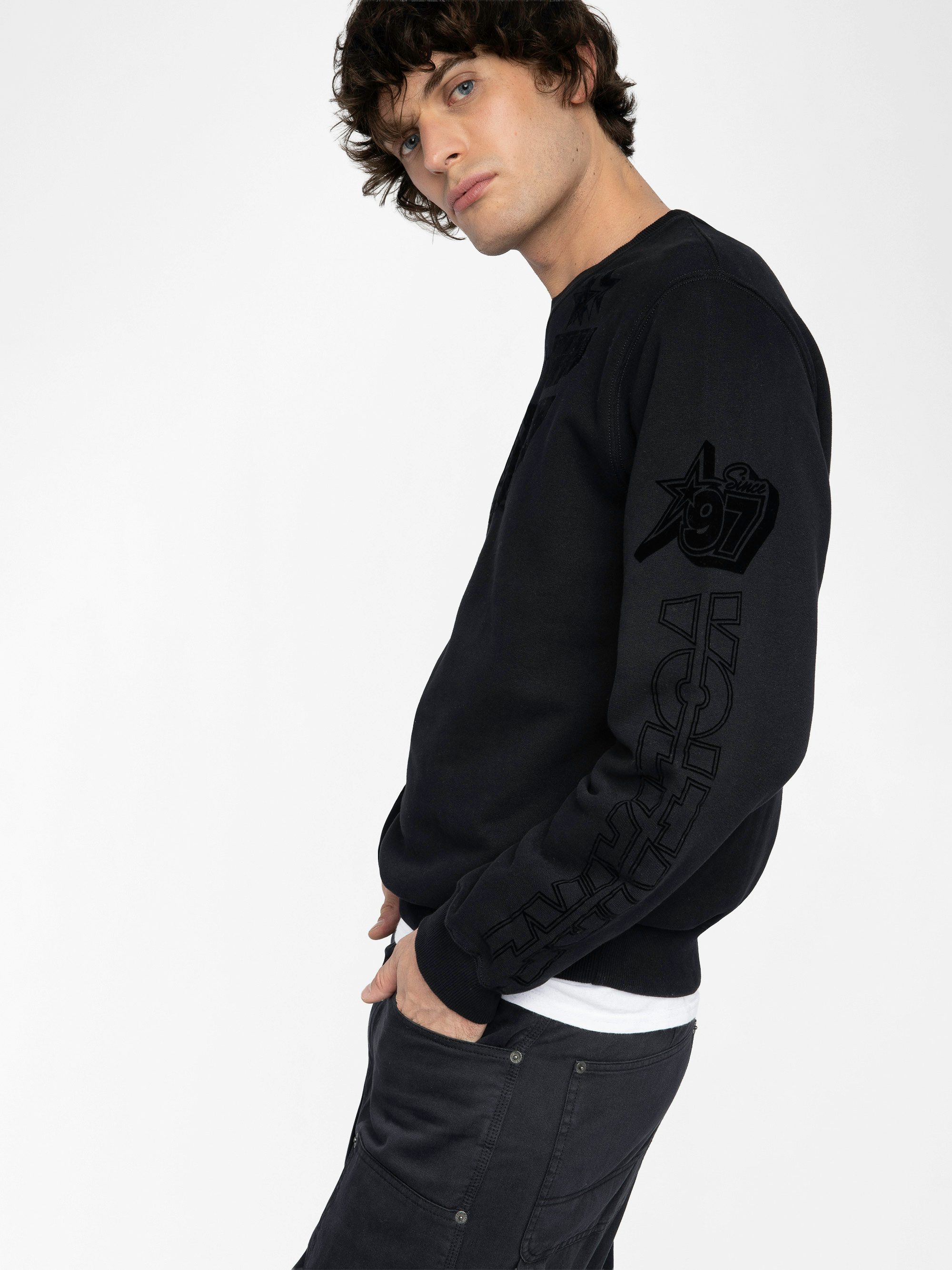 Aime Sweatshirt - Long-sleeve sweatshirt with customizations on the front and back.